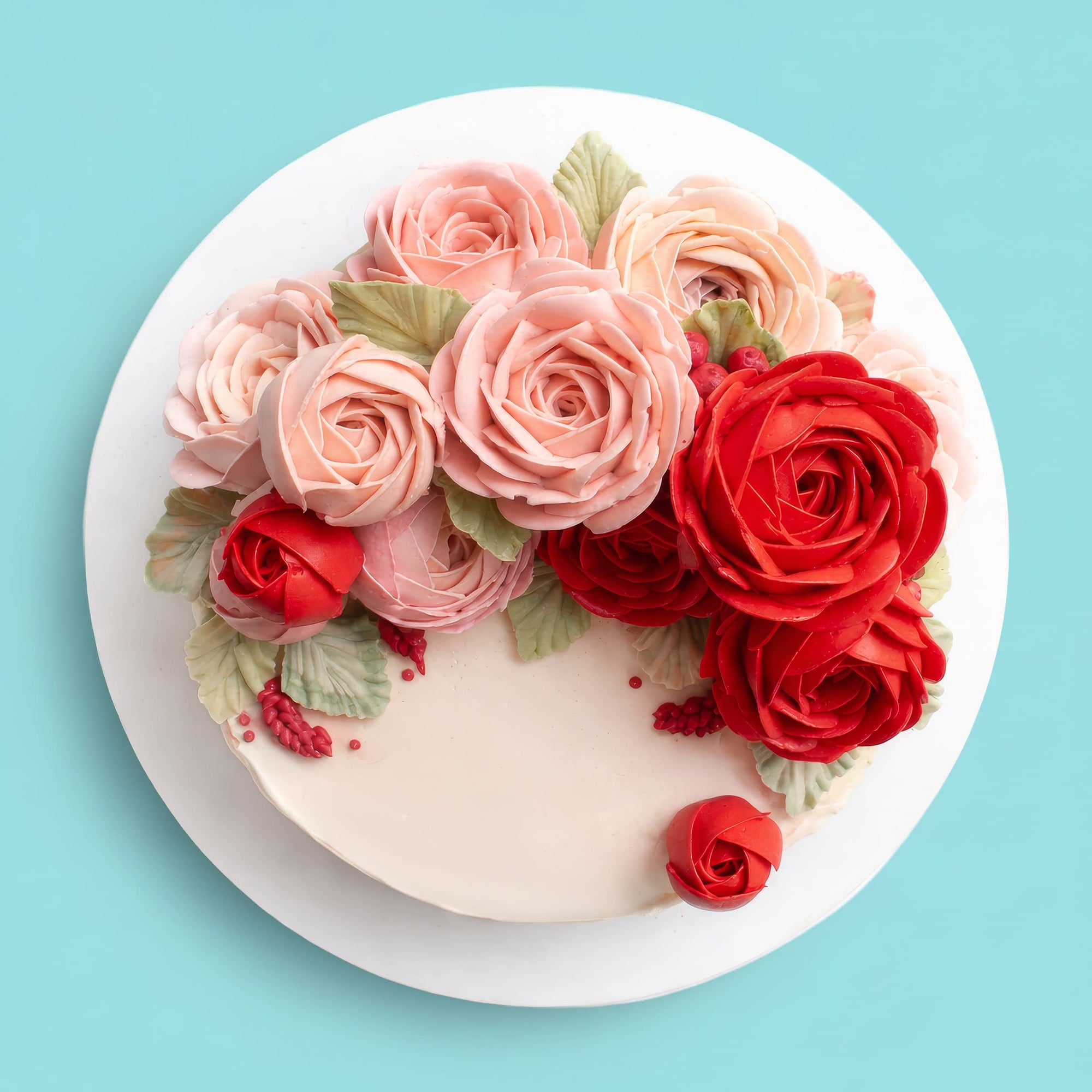 Beautiful Rose Flower Cake