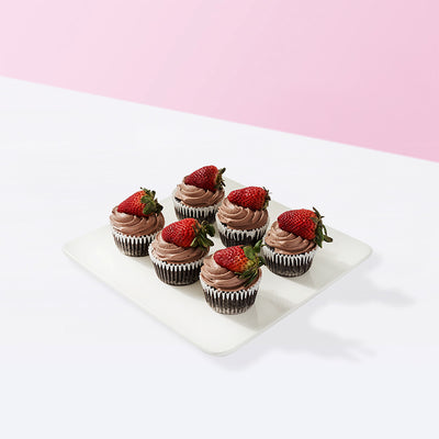 Vegan Chocolate Strawberry Cupcakes (Box of 6)