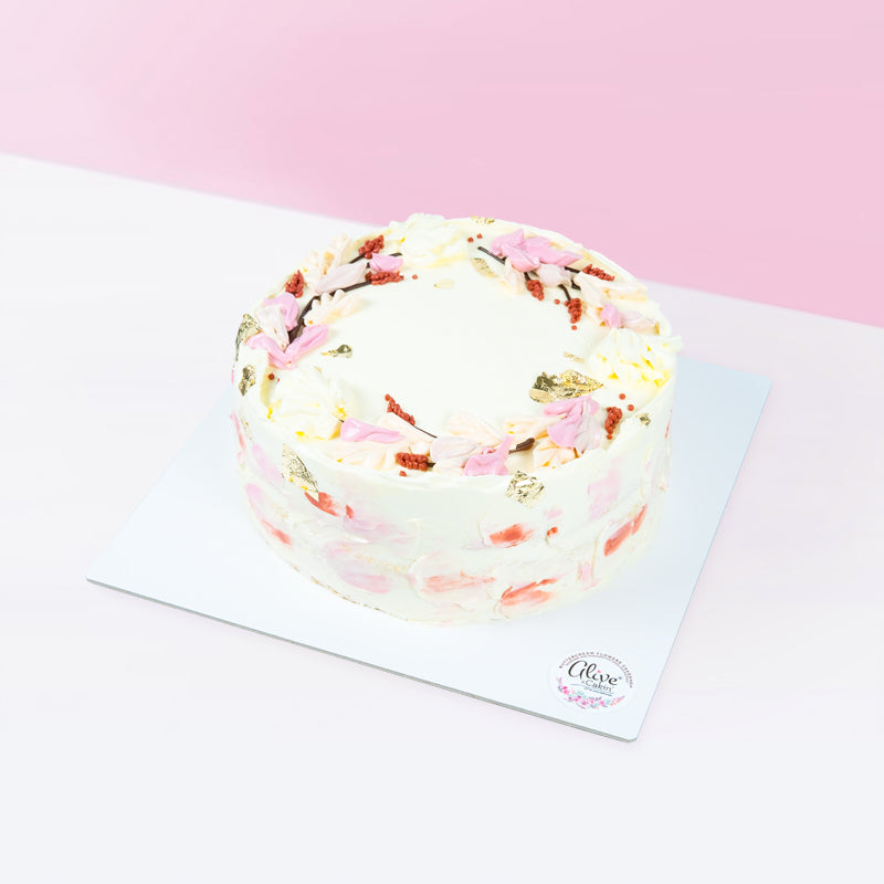 Flat Lay Floral Cake