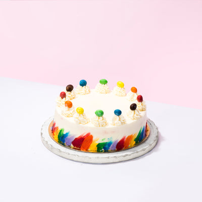 Rainbow M&M's Cake