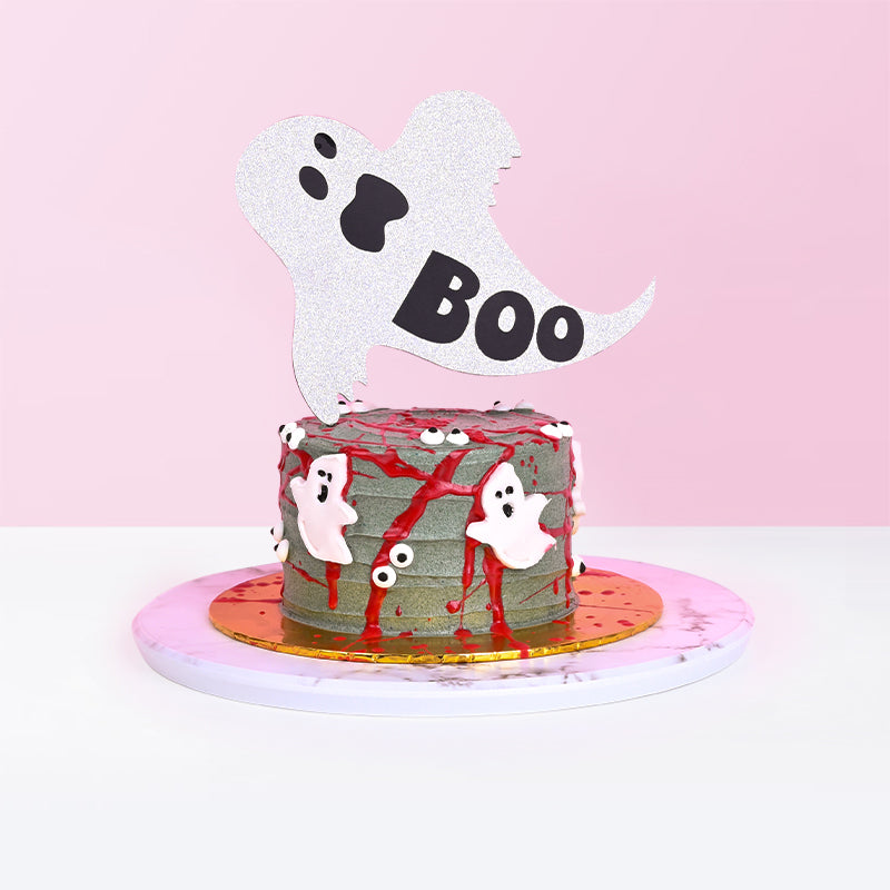 BOO Halloween Ghost Cake