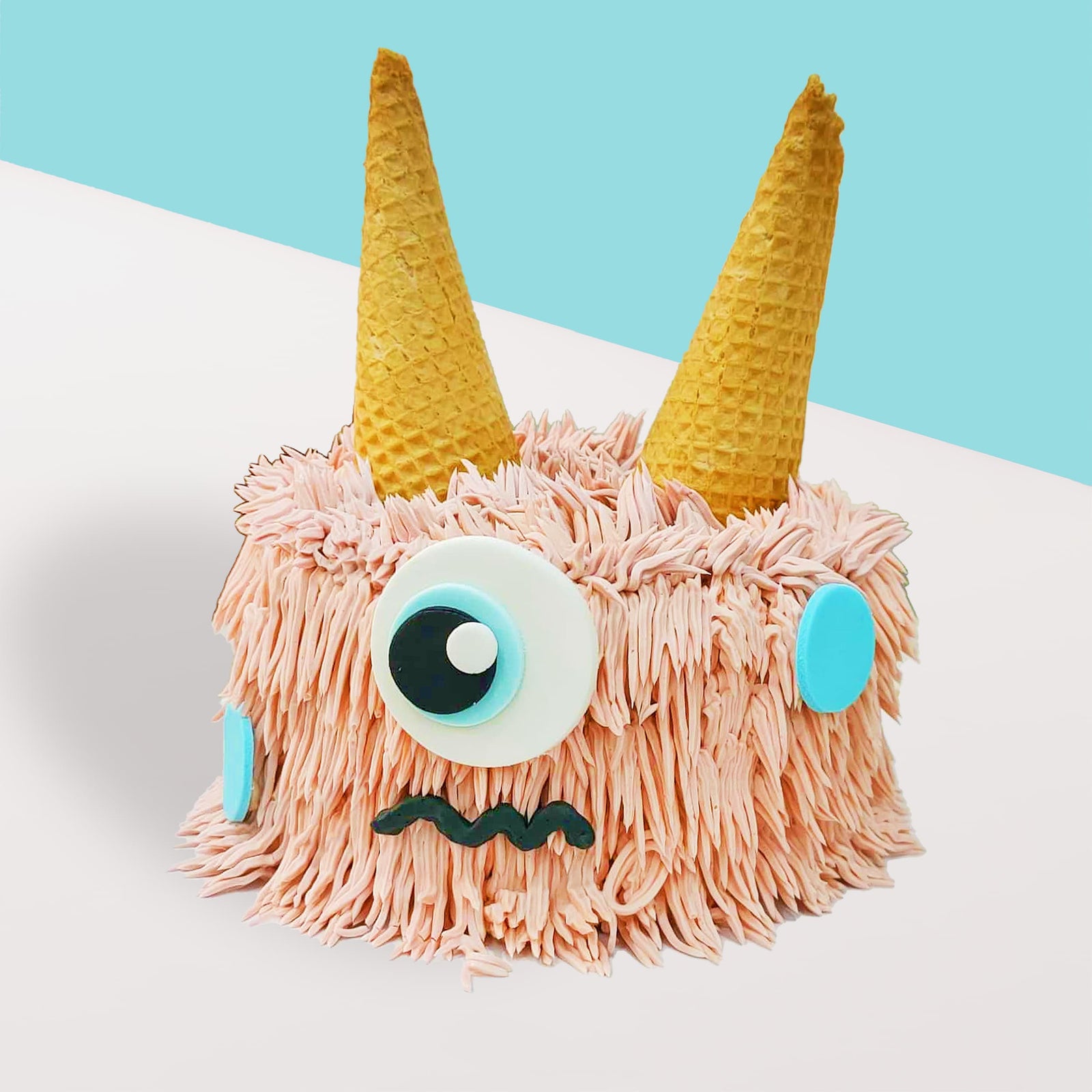 Fluffy Pink Monster Cake