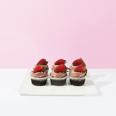 Vegan Chocolate Strawberry Cupcakes (Box of 6)