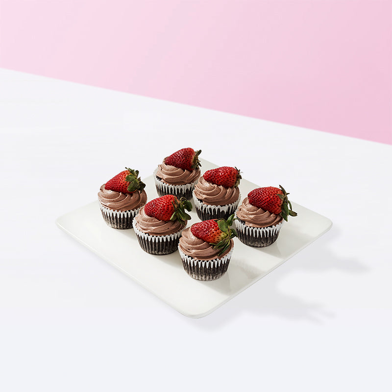 Vegan Chocolate Strawberry Cupcakes (Box of 6)