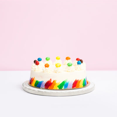 Rainbow M&M's Cake