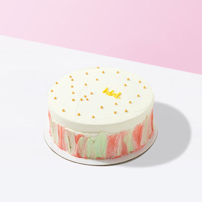 Minimalist Custom Cake (Palette Painting Border Design)