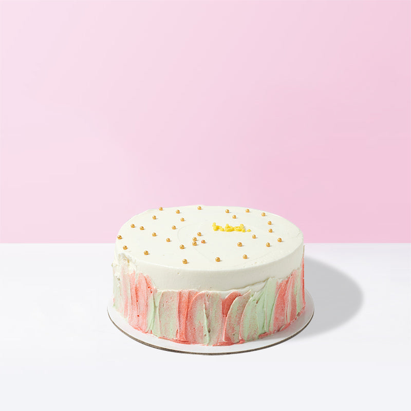 Minimalist Custom Cake (Palette Painting Border Design)